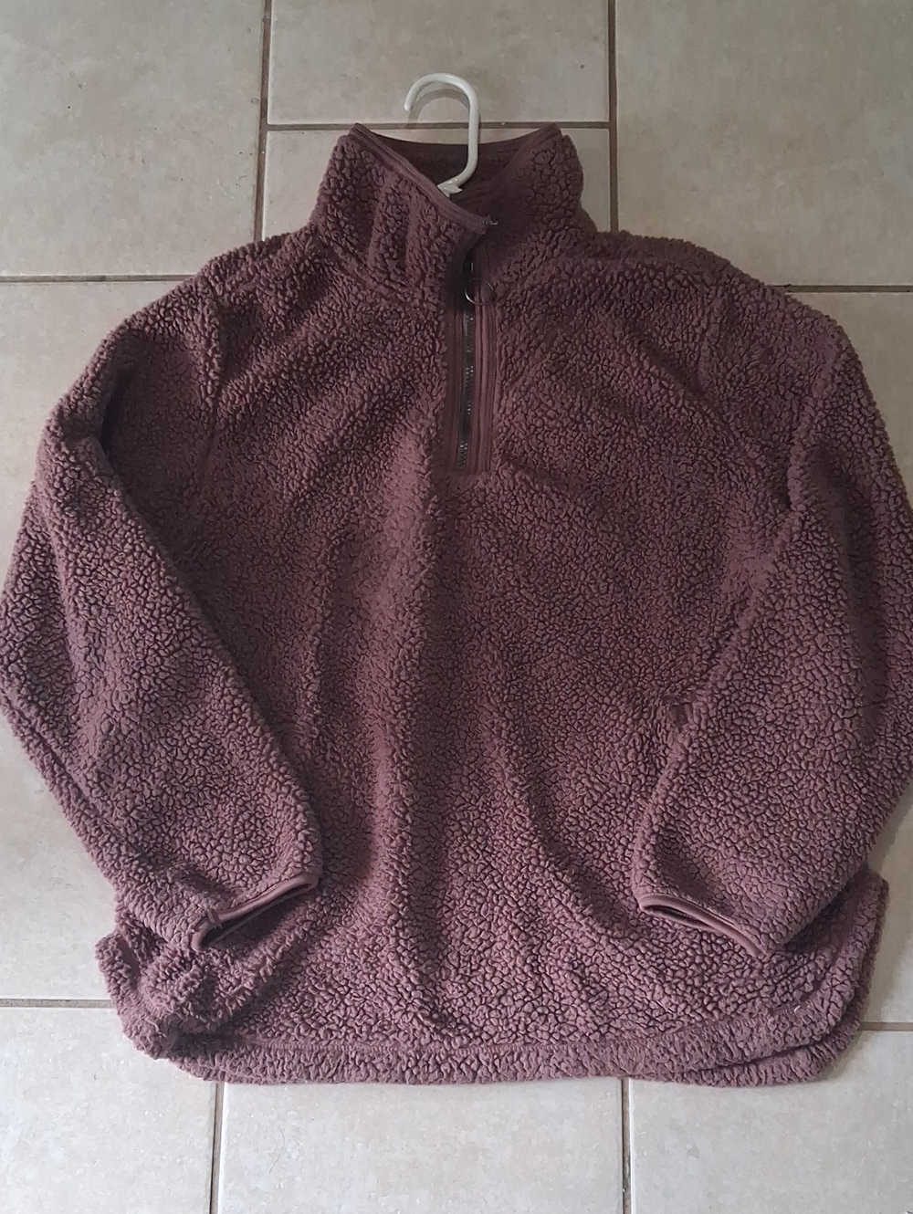 Members Mark Womens Sz XXL Dusty Rose Fleece Half-Zip Jacket with Front Pockets